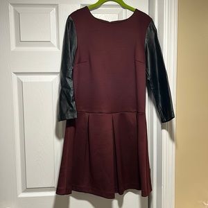 Maroon long sleeve dress